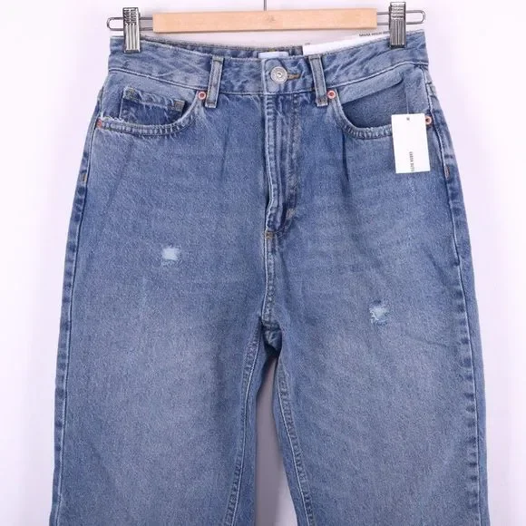 BDG Ripped High Rise Mom Blue Jeans - Picture 2 of 5